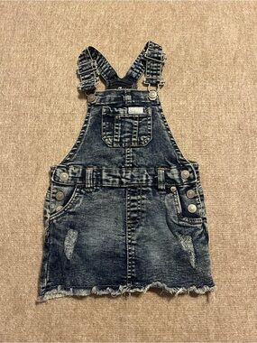 7 For All Mankind Baby Denim Overall Dress 12M Acid Wash